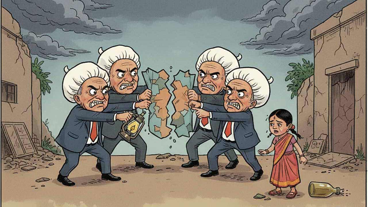 তেলের শিশি ভাঙল বলে