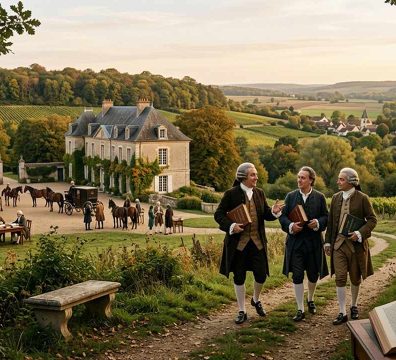 ১৮শ শতাব্দীর ফরাসি আলোকায়নের প্রেক্ষাপটে ব্যারন ডি হলবাক ও তাঁর বস্তুবাদী দর্শনের প্রতীকী প্রতিফলন এবং 'লা সিস্তেম দা লা ন্যাচার' গ্রন্থের একটি ল্যান্ডস্কেপ চিত্র।