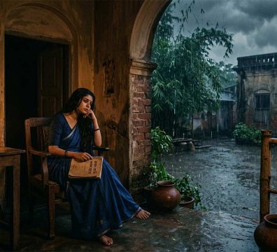 'শ্রাবণ রাতি বাদল নামে' গানের বিরহী আবহ এবং বর্ষণসিক্ত প্রকৃতির চিত্রকল্প।